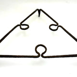 Lyrical, Light on its Feet c. Early 19th C. Hand-forged Iron Triangular Trivet