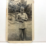 Ernest Young Man Tenderly Holding Chicken, c. 1940s-50s Snapshot