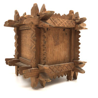Old Carved Folk Art Still Bank with Crown of Thorns Corners