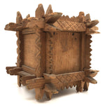 Old Carved Folk Art Still Bank with Crown of Thorns Corners