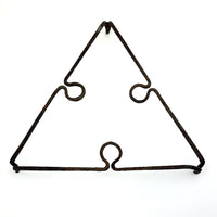 Lyrical, Light on its Feet c. Early 19th C. Hand-forged Iron Triangular Trivet