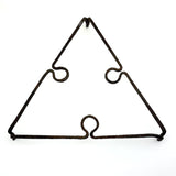Lyrical, Light on its Feet c. Early 19th C. Hand-forged Iron Triangular Trivet