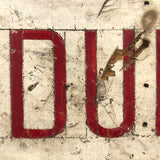 No Dumping, Satisfying and Useful Old Red on White Hand-painted Sign on Wood