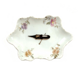 For Dropping Pins and Wiping Pens, Punny Victorian Hand-painted Trompe l'Oeil Dish