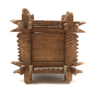 Old Carved Folk Art Still Bank with Crown of Thorns Corners