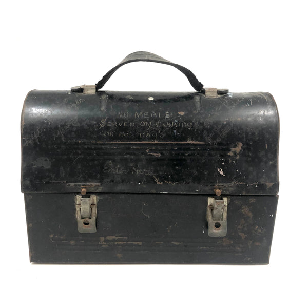 Ray's Funny "Chow Box", c. 1930s-40s with Lunch Related Jokes Scratched In All Over