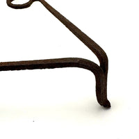 Lyrical, Light on its Feet c. Early 19th C. Hand-forged Iron Triangular Trivet