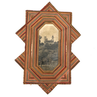 The Dog, the Church, and the Sailor: Triumvirate of Antique Thread Framed Photographs