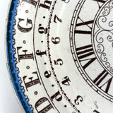 Dinner at Noon, To Bed at Six, 1880s Lazarus Straus & Sons Transferware Child's Plate with Alphabet and Clock