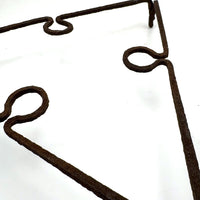 Lyrical, Light on its Feet c. Early 19th C. Hand-forged Iron Triangular Trivet