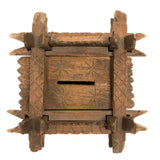 Old Carved Folk Art Still Bank with Crown of Thorns Corners