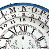 Dinner at Noon, To Bed at Six, 1880s Lazarus Straus & Sons Transferware Child's Plate with Alphabet and Clock