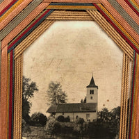 The Dog, the Church, and the Sailor: Triumvirate of Antique Thread Framed Photographs