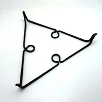 Lyrical, Light on its Feet c. Early 19th C. Hand-forged Iron Triangular Trivet