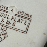 Dinner at Noon, To Bed at Six, 1880s Lazarus Straus & Sons Transferware Child's Plate with Alphabet and Clock