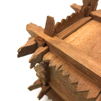 Old Carved Folk Art Still Bank with Crown of Thorns Corners