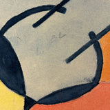 Strangely Satisfying Mid Century Watercolor Color and Form Study, with Face!