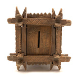 Old Carved Folk Art Still Bank with Crown of Thorns Corners