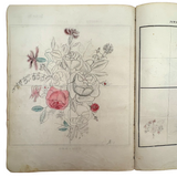 Treasure Trove of a 1879-80 Monticello, Iowa Drawing and Watercolor Book, with Loose Drawings Too