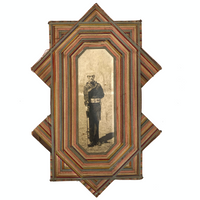 The Dog, the Church, and the Sailor: Triumvirate of Antique Thread Framed Photographs