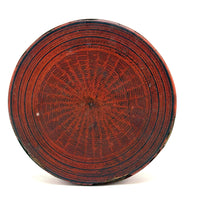 Striking Antique Burmese Red and Black Lacquer Small Betel Box