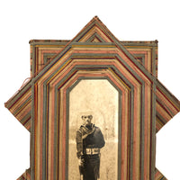 The Dog, the Church, and the Sailor: Triumvirate of Antique Thread Framed Photographs