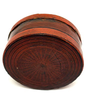 Striking Antique Burmese Red and Black Lacquer Small Betel Box