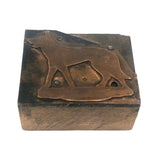 Sweet Old Copper Dog Print Block Stamp