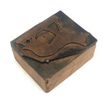 Sweet Old Copper Dog Print Block Stamp