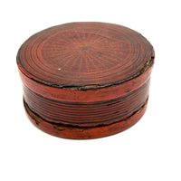 Striking Antique Burmese Red and Black Lacquer Small Betel Box