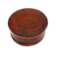 Striking Antique Burmese Red and Black Lacquer Small Betel Box