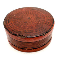 Striking Antique Burmese Red and Black Lacquer Small Betel Box