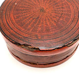 Striking Antique Burmese Red and Black Lacquer Small Betel Box
