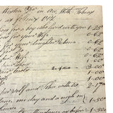Interesting and Diverse 1816-1822 Ledger of Weston Family Expenses, Maine, Large Four Page Folio on Laid