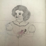 Treasure Trove of a 1879-80 Monticello, Iowa Drawing and Watercolor Book, with Loose Drawings Too