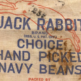 Sweet Old Jack Rabbit Beans Cotton Muslin Sack with Embroidery Design on Reverse