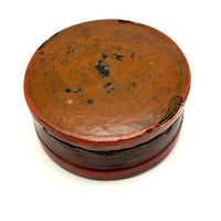 Striking Antique Burmese Red and Black Lacquer Small Betel Box