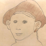 Sensitive Ink and Crayon Portrait by Jon Kodwyck, Newburyport MA, 1972