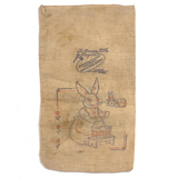 Sweet Old Jack Rabbit Beans Cotton Muslin Sack with Embroidery Design on Reverse