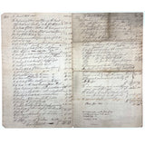 Interesting and Diverse 1816-1822 Ledger of Weston Family Expenses, Maine, Large Four Page Folio on Laid