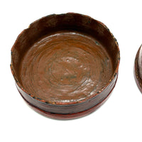 Striking Antique Burmese Red and Black Lacquer Small Betel Box