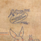Sweet Old Jack Rabbit Beans Cotton Muslin Sack with Embroidery Design on Reverse