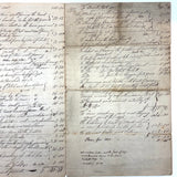 Interesting and Diverse 1816-1822 Ledger of Weston Family Expenses, Maine, Large Four Page Folio on Laid