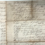 Interesting and Diverse 1816-1822 Ledger of Weston Family Expenses, Maine, Large Four Page Folio on Laid