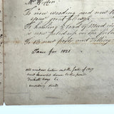 Interesting and Diverse 1816-1822 Ledger of Weston Family Expenses, Maine, Large Four Page Folio on Laid