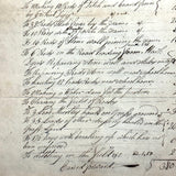 Interesting and Diverse 1816-1822 Ledger of Weston Family Expenses, Maine, Large Four Page Folio on Laid