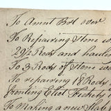 Interesting and Diverse 1816-1822 Ledger of Weston Family Expenses, Maine, Large Four Page Folio on Laid