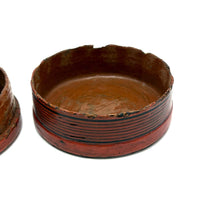 Striking Antique Burmese Red and Black Lacquer Small Betel Box
