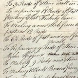 Interesting and Diverse 1816-1822 Ledger of Weston Family Expenses, Maine, Large Four Page Folio on Laid