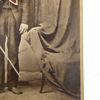 Hand-tinted CDV Photo of Young Odd Fellow/Mason with Sword (and Semi Veiled Chair!)